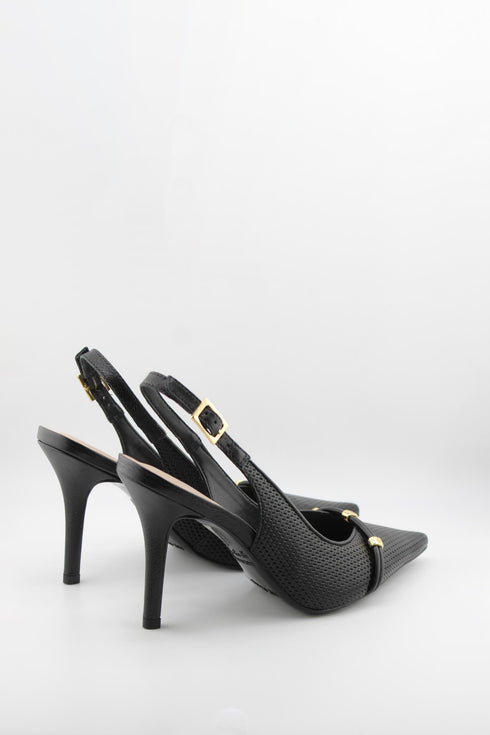 Luz da lua Perforated Slingback Pointed-Toe Pumps